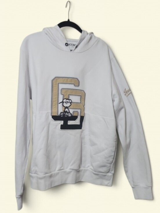 Iceberg Other - Iceberg x Charlie Brown White Pullover Hoodie with Gold & Black Logo Patch